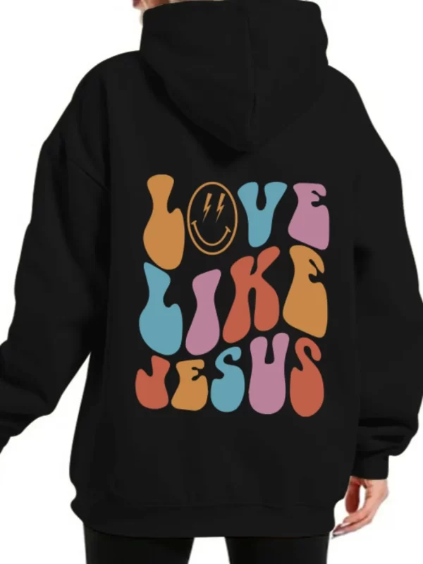 Men's Full Size Letter Graphic Back Long Sleeve Hoodie Plus Size - Image 4