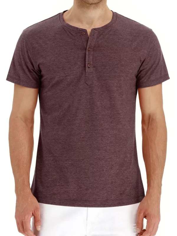 Men's Short Sleeve Henley Polo Shirt - Image 5