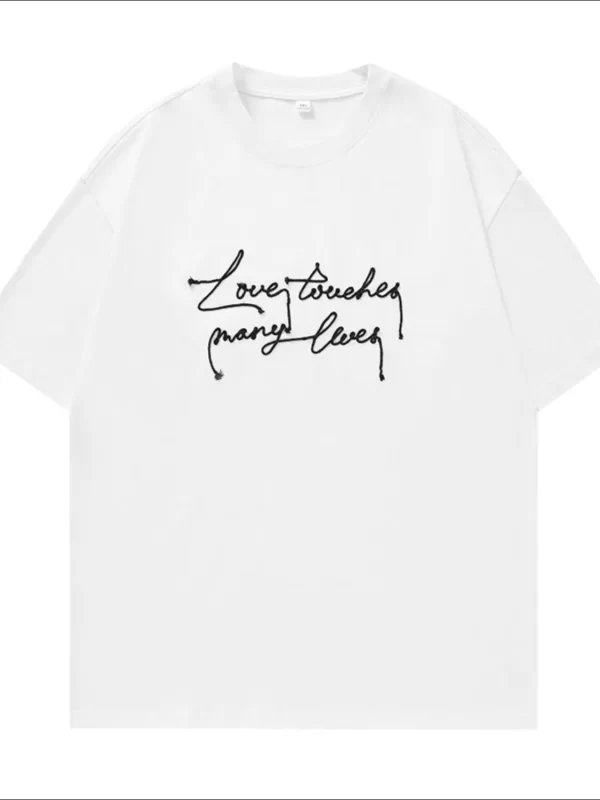 Men's Letter Round Neck Half Sleeve T-Shirt - Image 4
