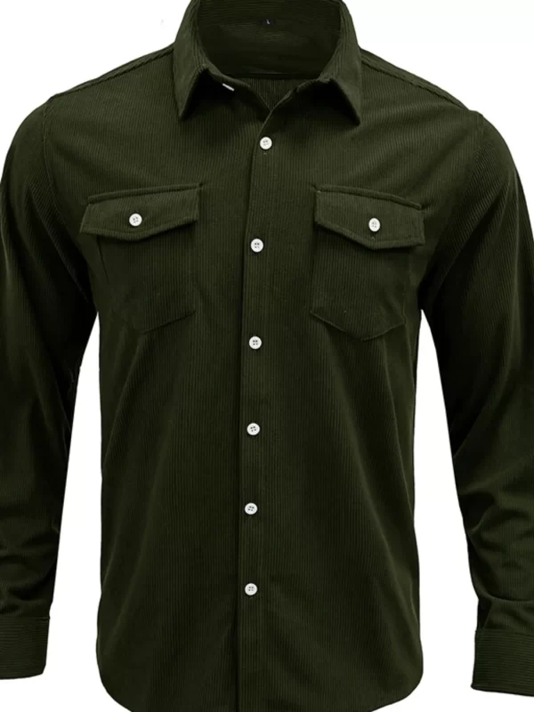 Men's Casual Corduroy Button Down Shacket - Image 6
