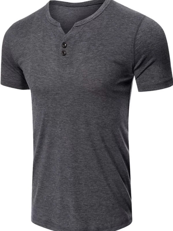 Men's Henley Short Sleeve Polo Top - Image 11