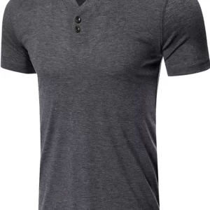Men's Henley Short Sleeve Polo Top