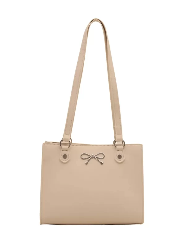 Bow PU Leather Shoulder Bag - Image 3