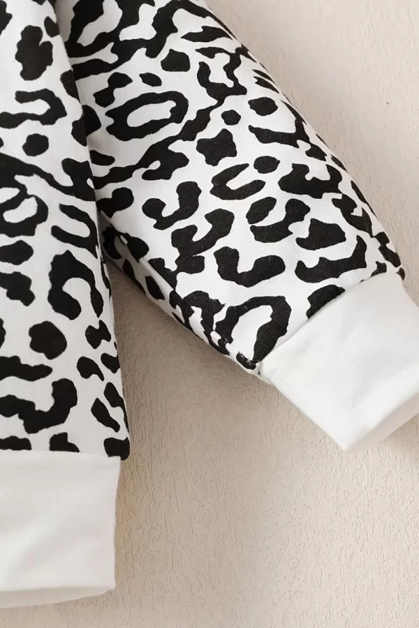 Leopard Round Neck Long Sleeve Top and Pants Set - Image 3