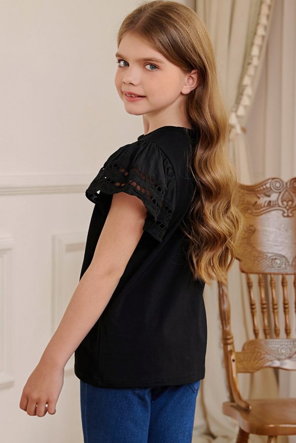 Round Neck Flutter Sleeve T-Shirt - Image 8