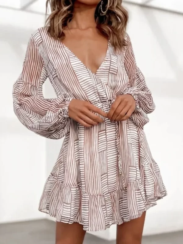 Cutout Back Surplice Long Sleeve Dress - Image 6