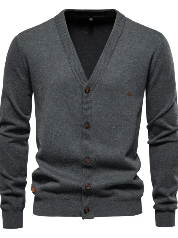 Men's Button Down V-Neck Cardigan - Image 4