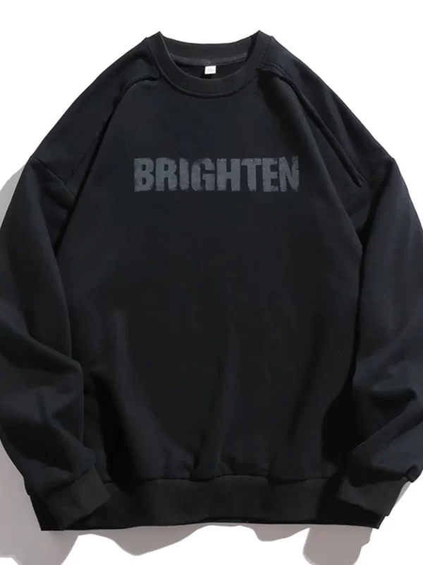 Men's Letter Graphic Round Neck Long Sleeve Sweatshirt - Image 6