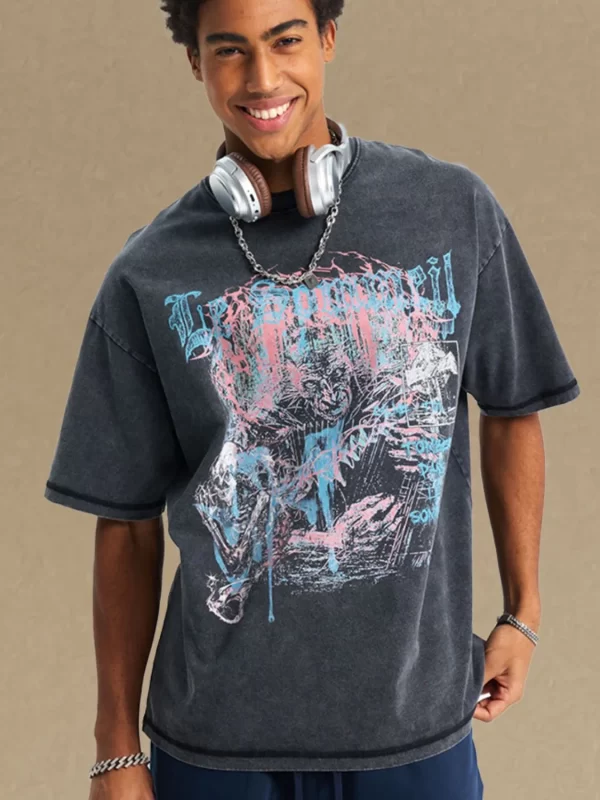 Men's Graphic Round Neck Half Sleeve T-Shirt - Image 5