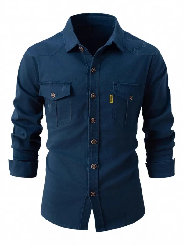 Men's Full Size Button Up Long Sleeve Shirt Plus Size - Image 5