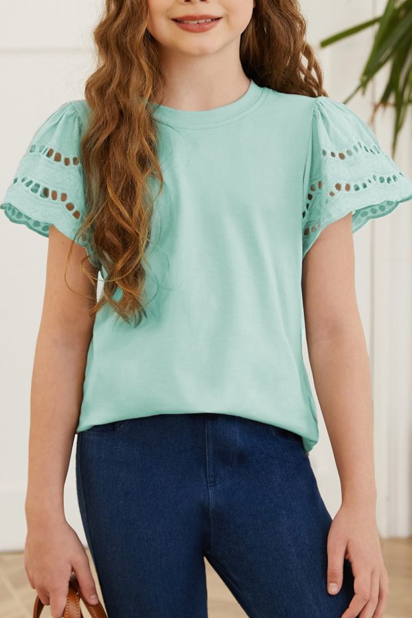 Round Neck Flutter Sleeve T-Shirt - Image 13