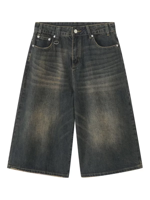 Men's Wide Leg Denim Shorts - Image 9