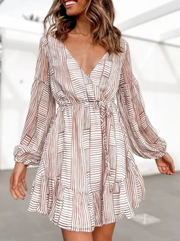 Cutout Back Surplice Long Sleeve Dress - Image 10