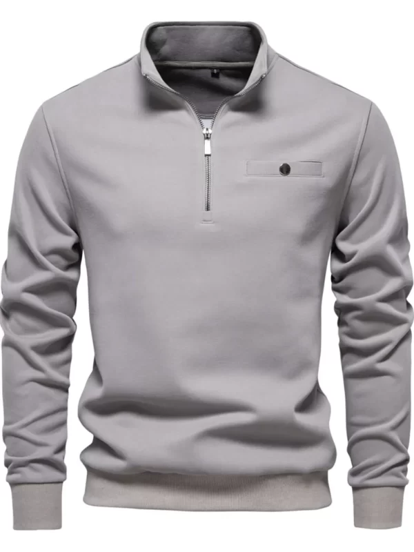 Men's Quarter Zip Long Sleeve Sweatshirt - Image 4