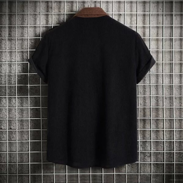 Men's Plus Size Classic Color Block Short Sleeve Shirt - Image 12