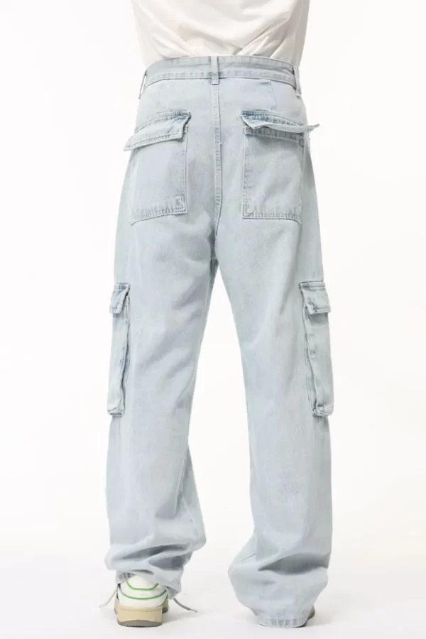 Men's Washed Straight Cargo Jeans - Image 5
