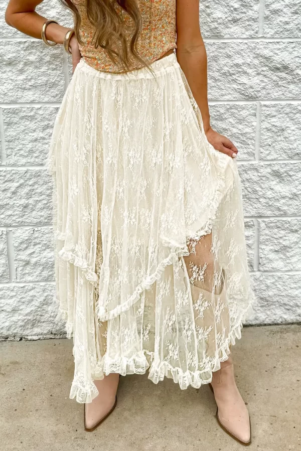 Lace Tiered Midi Skirt - Image 4