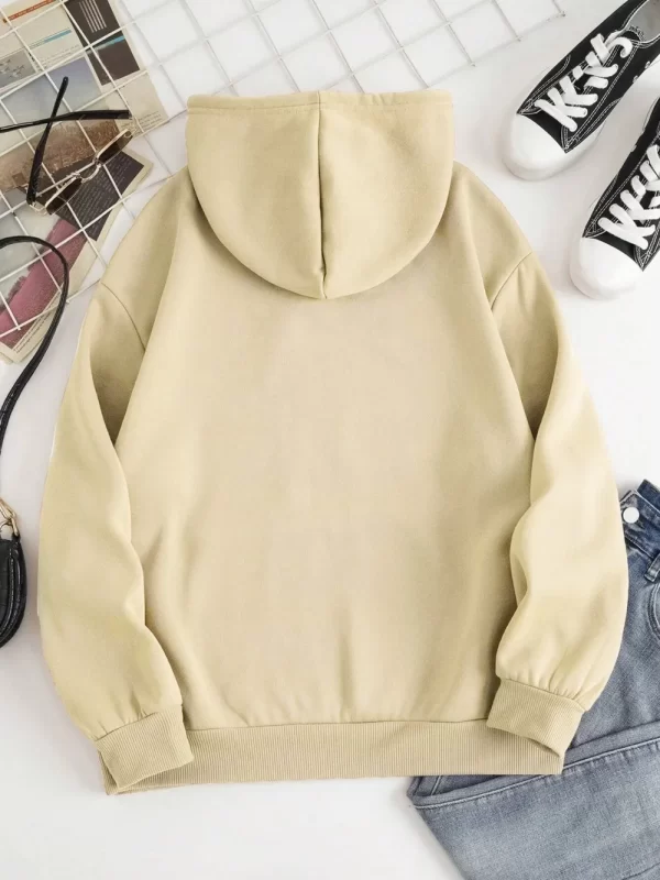 Drawstring Dropped Shoulder Hoodie - Image 20