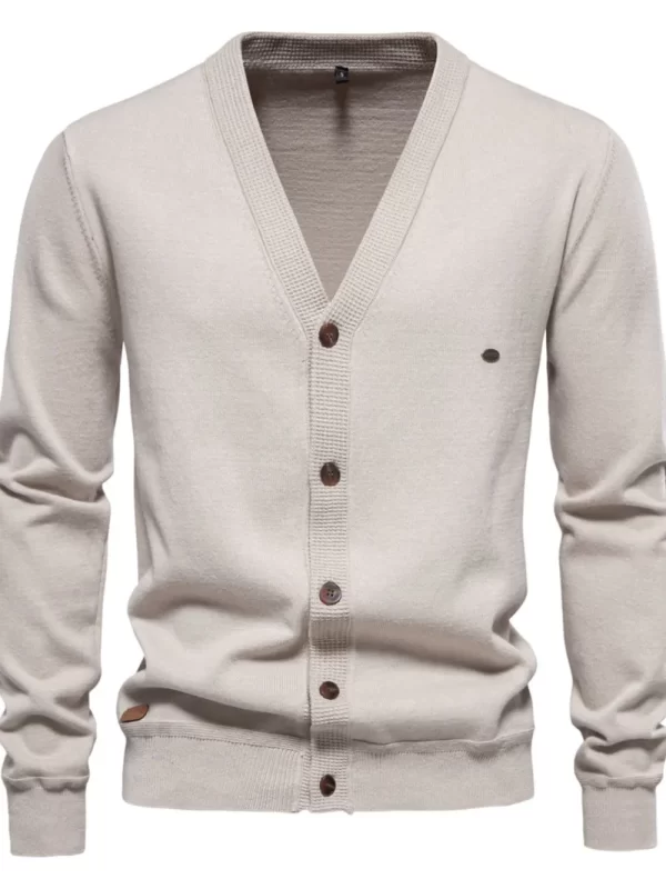Men's Button Down V-Neck Cardigan - Image 3