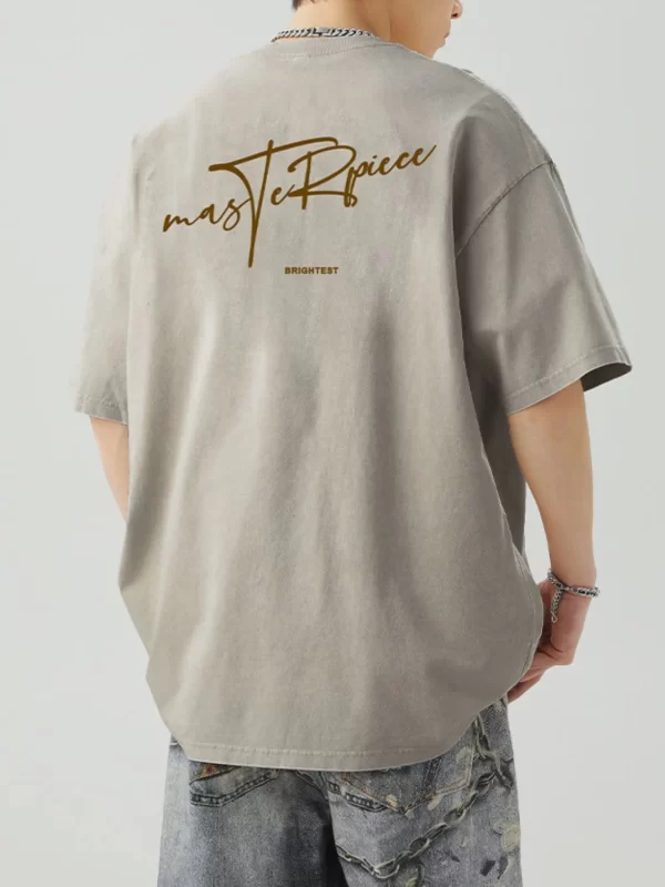Men's Plus Size Round Neck Letter Graphic T-Shirt - Image 11