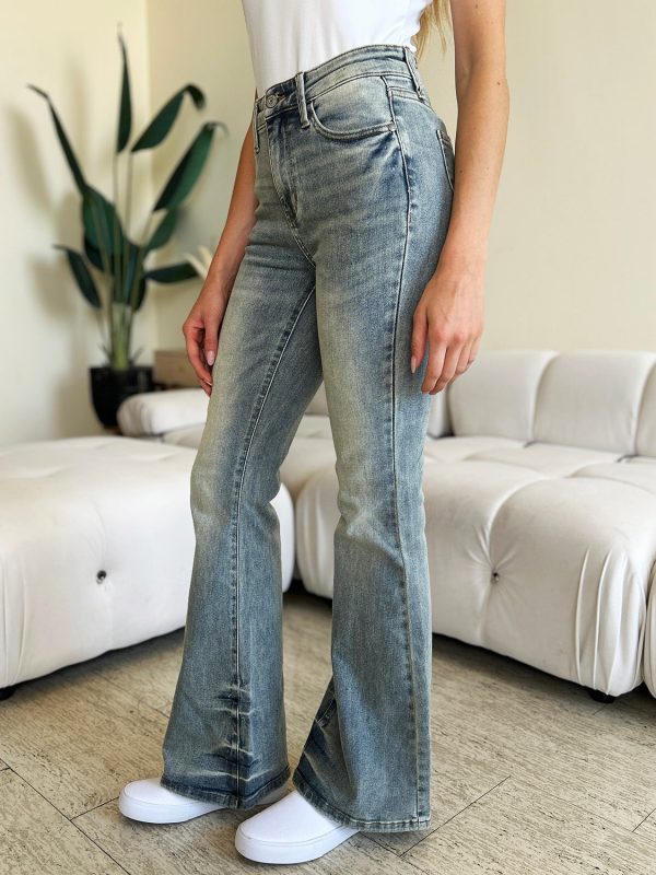 Judy Blue Full Size Mid Rise Flare Jeans - Image 4