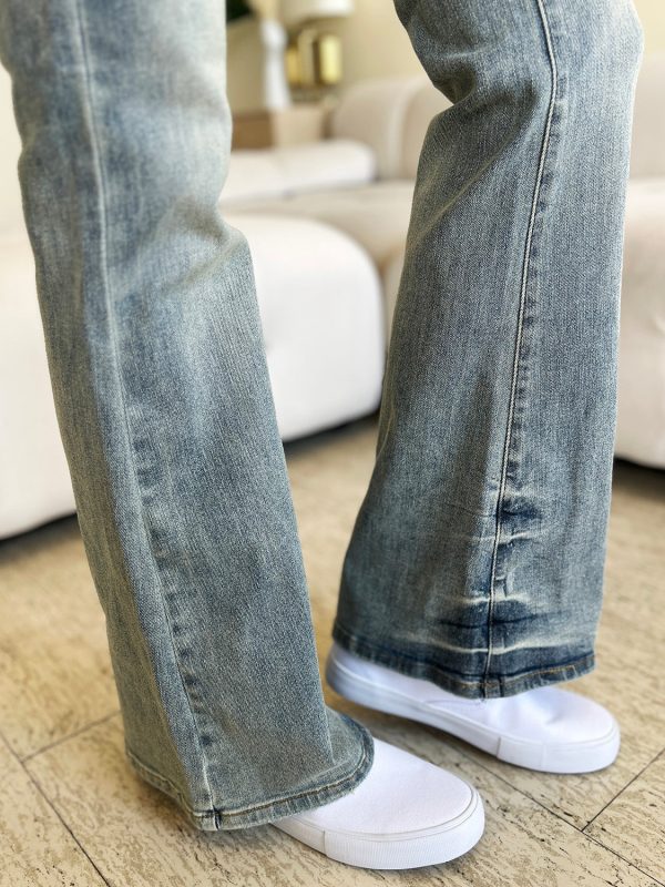 Judy Blue Full Size Mid Rise Flare Jeans - Image 6