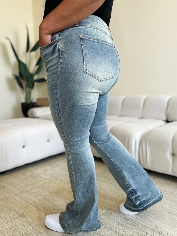 Judy Blue Full Size Mid Rise Flare Jeans - Image 8
