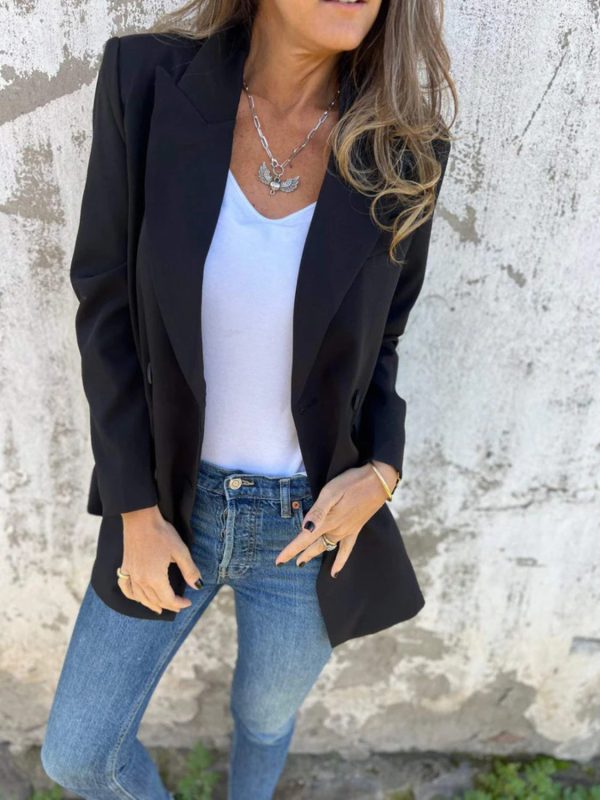 Full Size Collared Neck Long Sleeve Blazer - Image 6