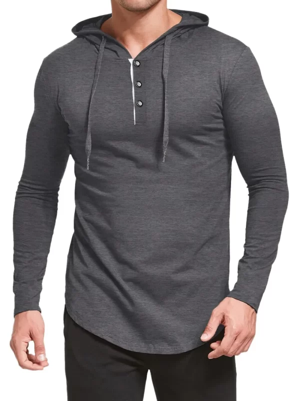 Men's Plus Size Drawstring Long Sleeve Hoodie - Image 2