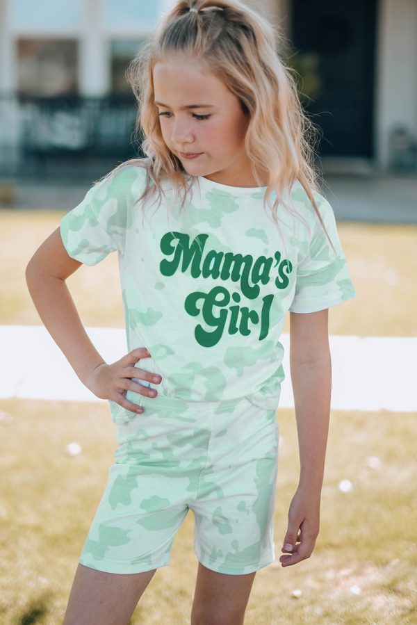 Girls Printed Letter Graphic Lounge Set - Image 2