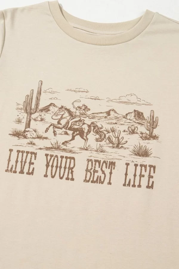 LIVE YOUR BEST LIFE Western Graphic Short Sleeve T-Shirt - Image 2