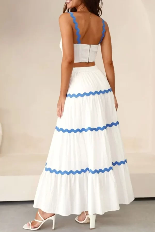 Contrast Trim Cami and Maxi Skirt Set - Image 4