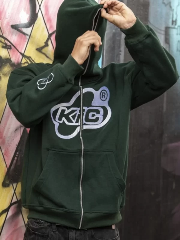 Men's Letter Graphic Zip Up Long Sleeve Hoodie - Image 4