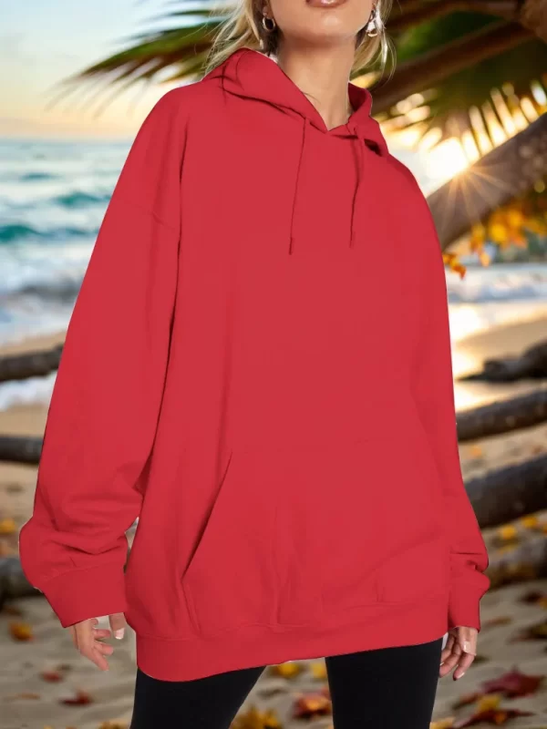 Drawstring Dropped Shoulder Hoodie - Image 8
