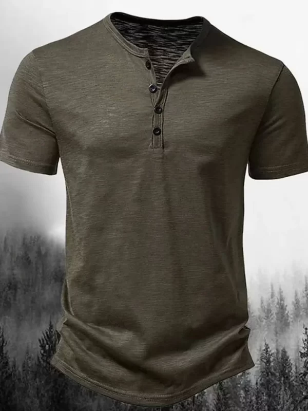 Men's Full Size Button Detail Short Sleeve Polo Plus Size - Image 2