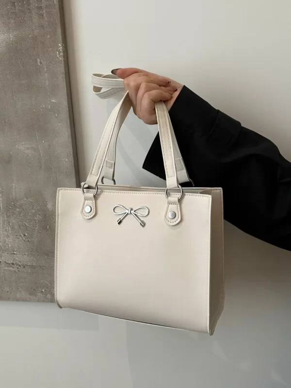 Bow PU Leather Shoulder Bag - Image 12