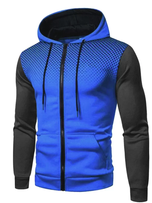 Men's Plus Size Drawstring Zip Up Hoodie - Image 2