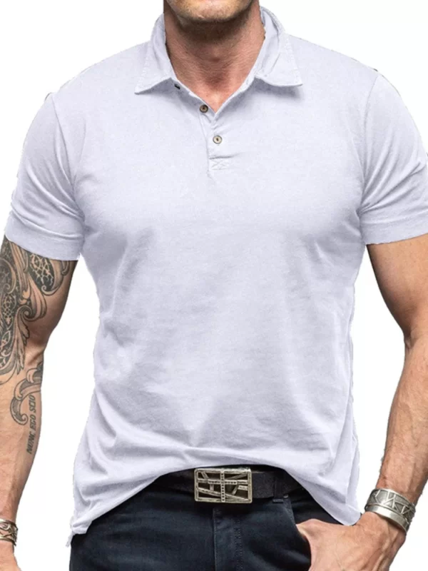 Men's Collared Neck Short Sleeve Polo Shirt - Image 7