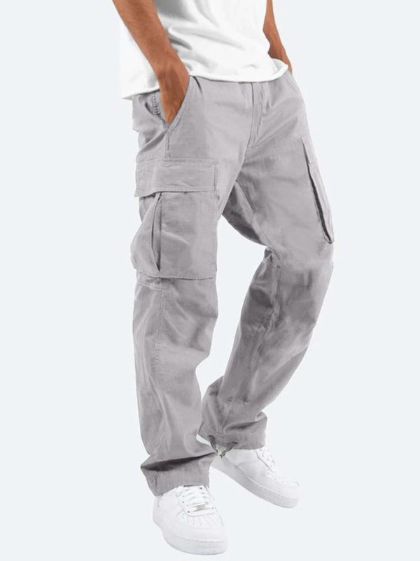 Men's Plus Size Straight Multi Pocket Cargo Pants - Image 5