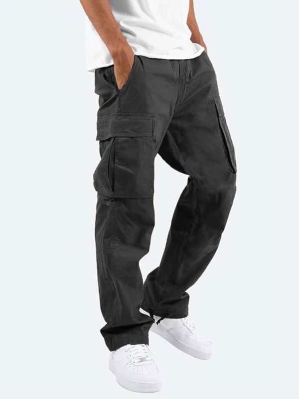 Men's Plus Size Straight Multi Pocket Cargo Pants - Image 4