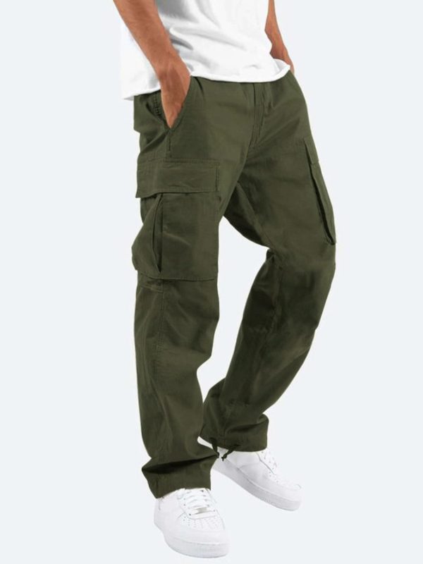 Men's Plus Size Straight Multi Pocket Cargo Pants - Image 6