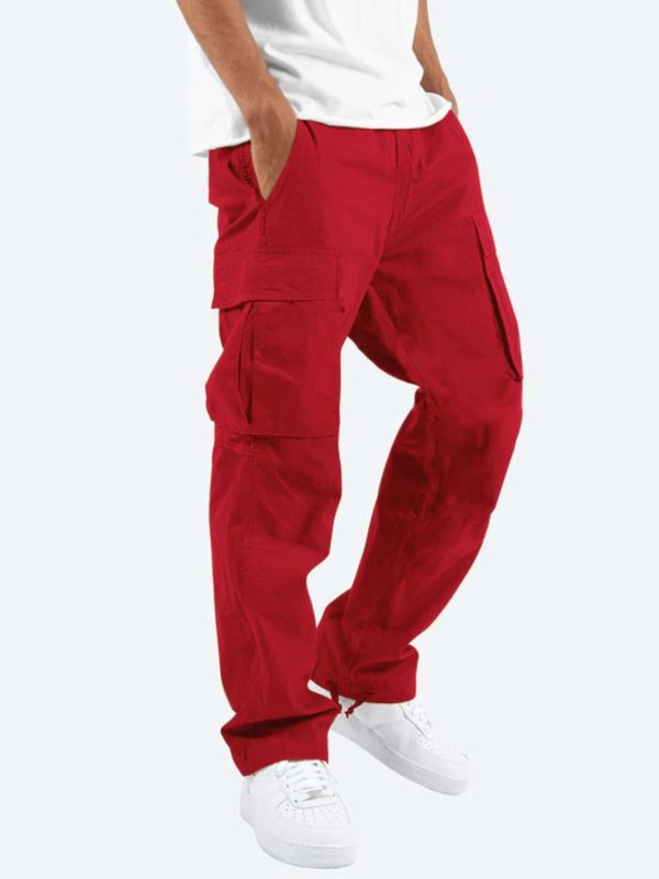 Men's Plus Size Straight Multi Pocket Cargo Pants - Image 3