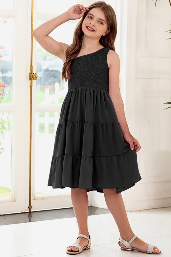 Plus Size One-Shoulder Sleeveless Tiered Dress - Image 5