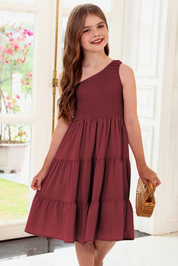 Plus Size One-Shoulder Sleeveless Tiered Dress - Image 7