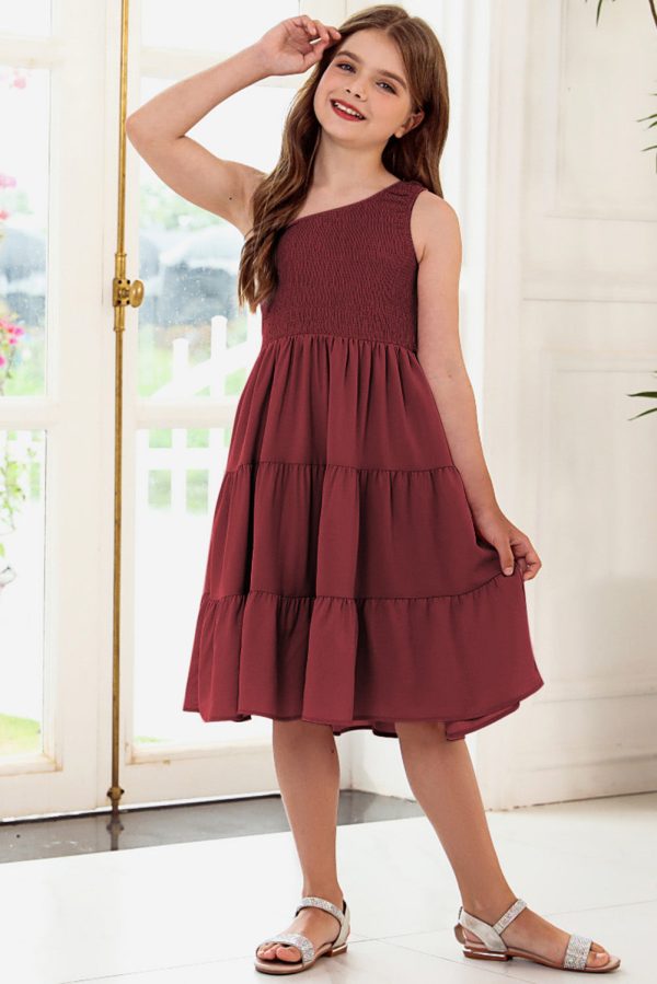 Plus Size One-Shoulder Sleeveless Tiered Dress - Image 9