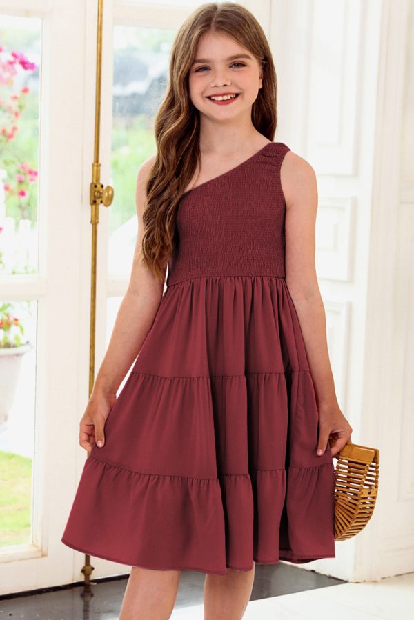 Plus Size One-Shoulder Sleeveless Tiered Dress - Image 6