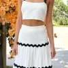 Contrast Trim Cami and Skirt Set
