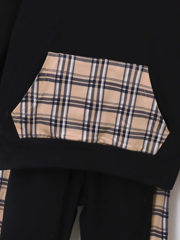 Plaid Long Sleeve Hoodie and Pants Set - Image 6