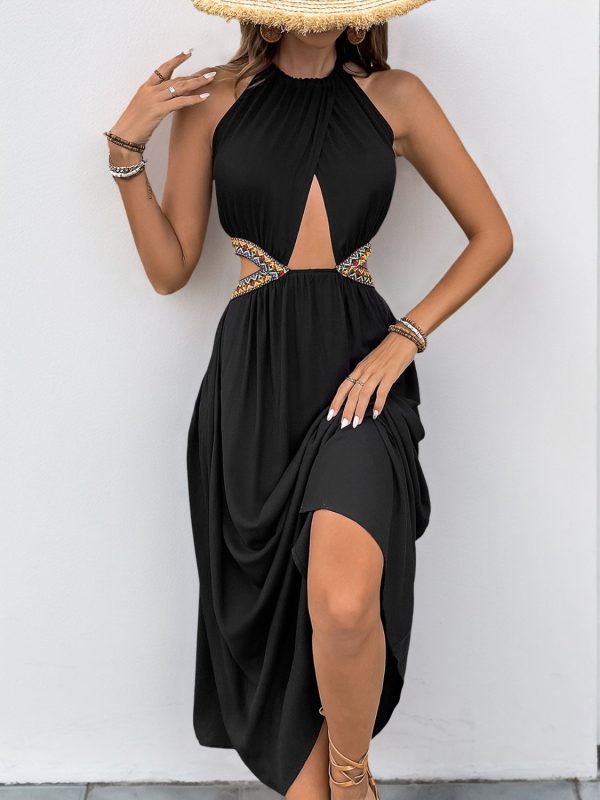 Perfee Cutout Grecian Neck Tied Back Dress - Image 5