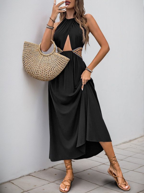 Perfee Cutout Grecian Neck Tied Back Dress - Image 6